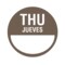 Nevs Dissolvable DaySpots - Thursday/Jueves 3" circle White w/Brown DDOT-THS3W - alternate 1